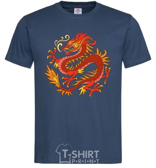 Men's T-Shirt Dragon flame navy-blue фото