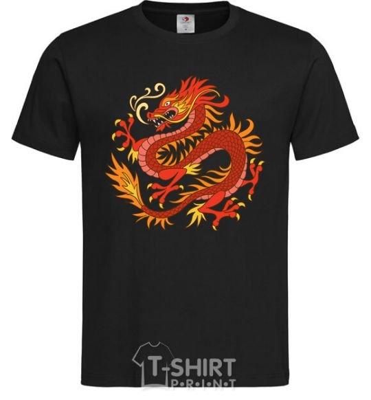 Men's T-Shirt Dragon flame black фото