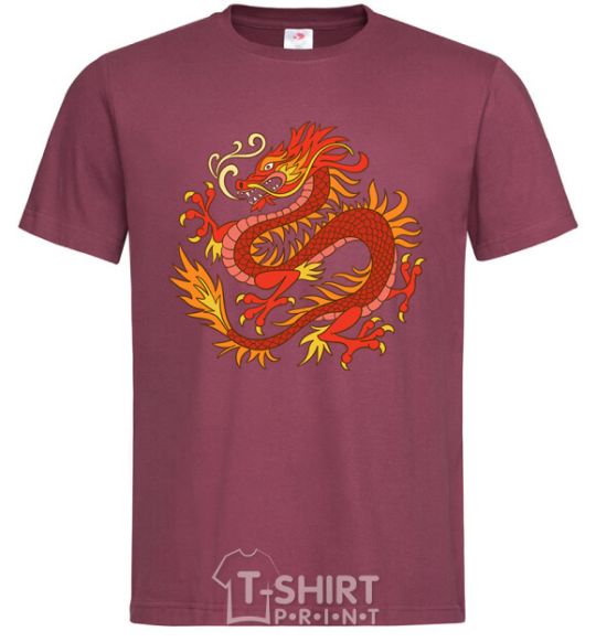 Men's T-Shirt Dragon flame burgundy фото