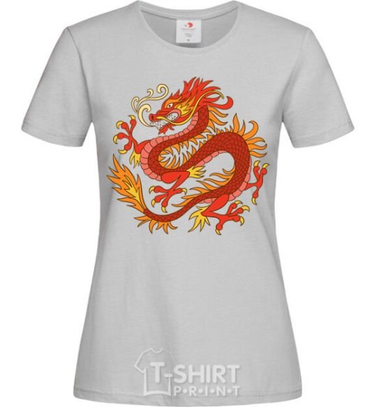 Women's T-shirt Dragon flame grey фото