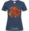 Women's T-shirt Dragon flame navy-blue фото