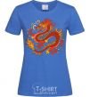 Women's T-shirt Dragon flame royal-blue фото