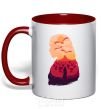 Mug with a colored handle Mother of dragons red фото