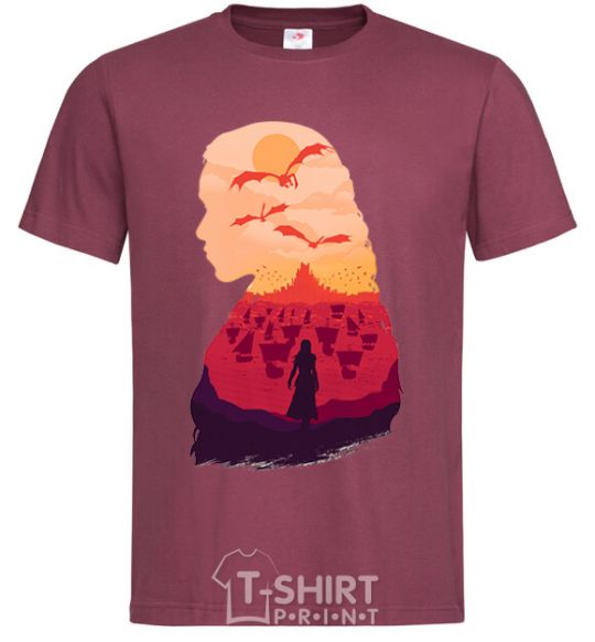 Men's T-Shirt Mother of dragons burgundy фото