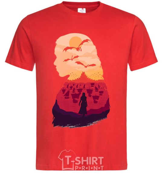 Men's T-Shirt Mother of dragons red фото