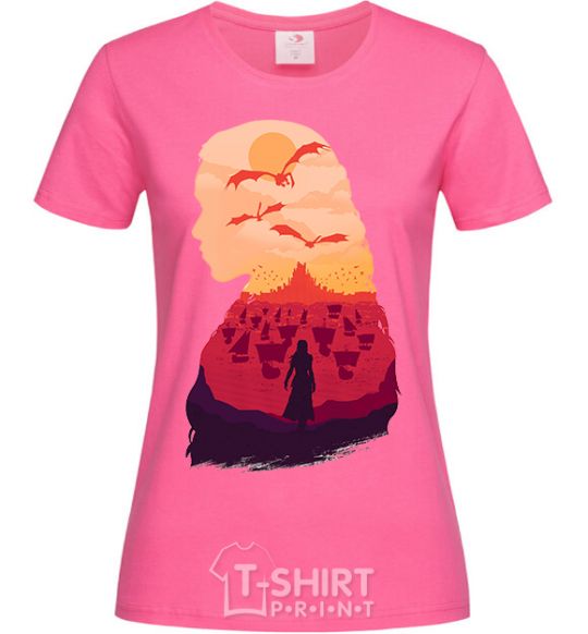 Женская футболка Mother of dragons Ярко-розовый фото