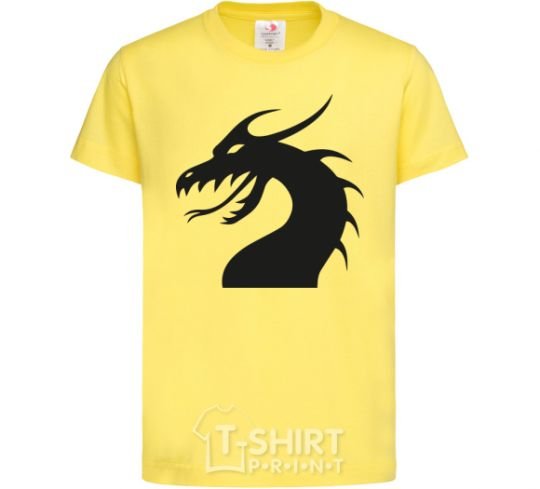 Kids T-shirt Dragon face cornsilk фото