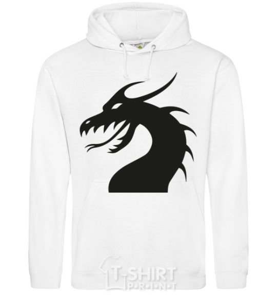 Men`s hoodie Dragon face White фото