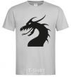 Men's T-Shirt Dragon face grey фото