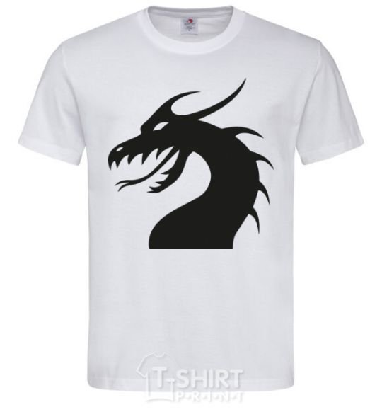 Men's T-Shirt Dragon face White фото