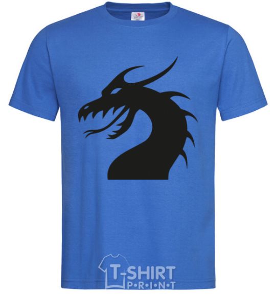 Men's T-Shirt Dragon face royal-blue фото