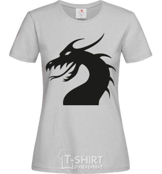 Женская футболка Dragon face Серый фото