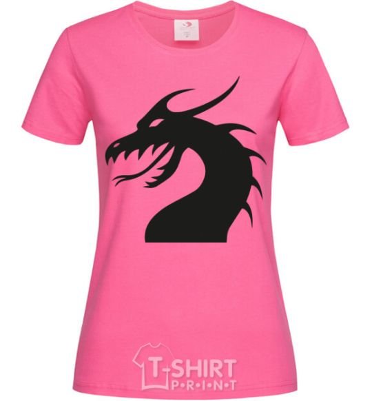 Женская футболка Dragon face Ярко-розовый фото