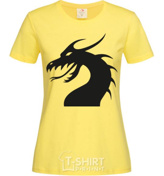 Женская футболка Dragon face Лимонный фото