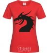 Женская футболка Dragon face Красный фото
