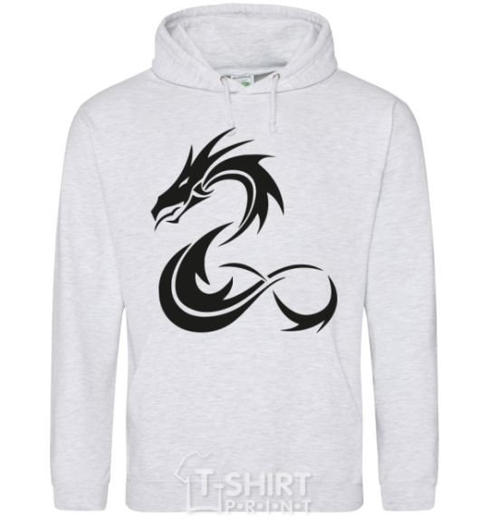 Men`s hoodie Dragon shapes sport-grey фото
