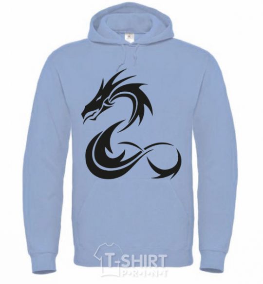 Men`s hoodie Dragon shapes sky-blue фото