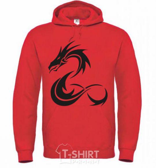 Men`s hoodie Dragon shapes bright-red фото