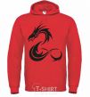 Men`s hoodie Dragon shapes bright-red фото
