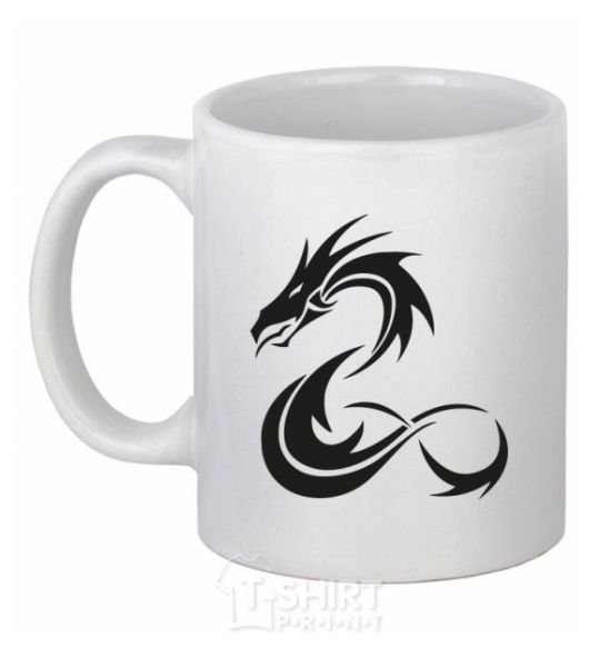 Ceramic mug Dragon shapes White фото