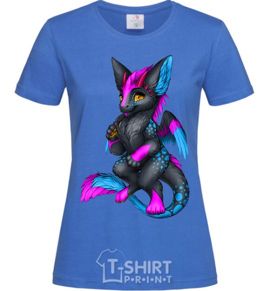 Women's T-shirt Dragon girl royal-blue фото