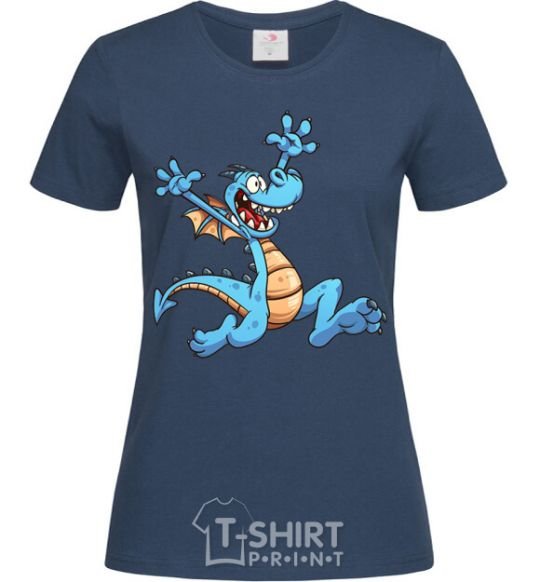 Women's T-shirt Happy dragon navy-blue фото