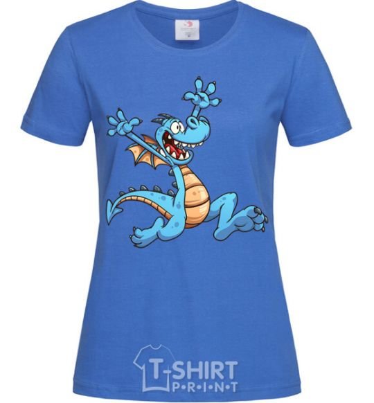 Women's T-shirt Happy dragon royal-blue фото