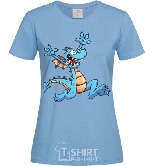 Women's T-shirt Happy dragon sky-blue фото