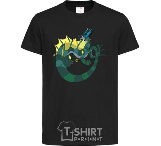 Kids T-shirt The dragon's tail black фото