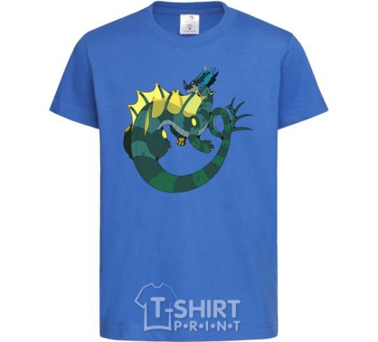 Детская футболка Хвост дракона Ярко-синий фото