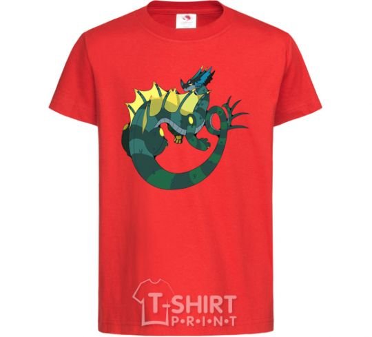 Kids T-shirt The dragon's tail red фото