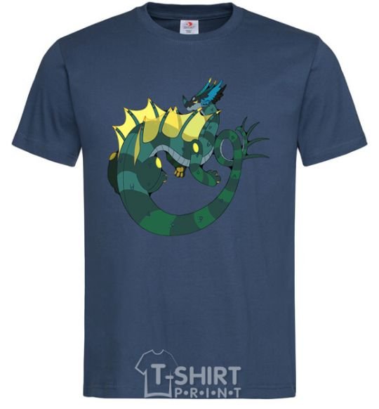 Men's T-Shirt The dragon's tail navy-blue фото