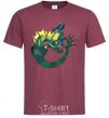 Men's T-Shirt The dragon's tail burgundy фото