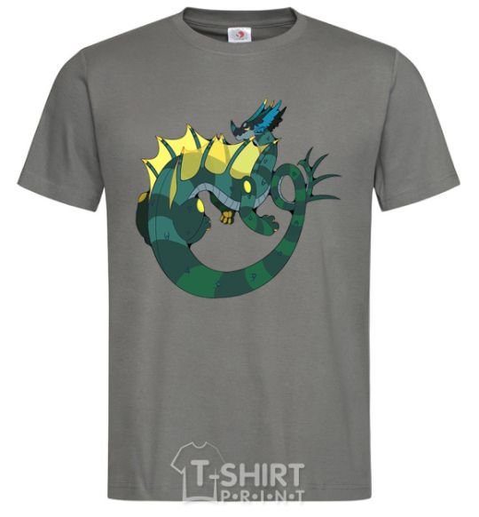 Men's T-Shirt The dragon's tail dark-grey фото