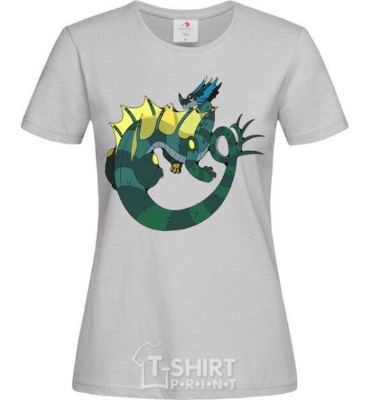 Women's T-shirt The dragon's tail grey фото