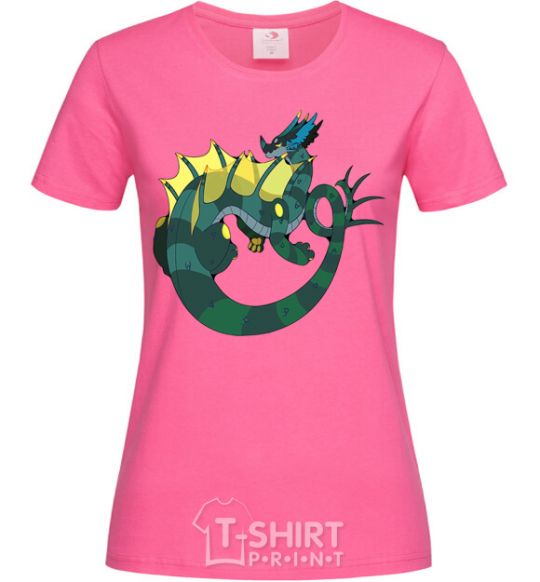 Женская футболка Хвост дракона Ярко-розовый фото