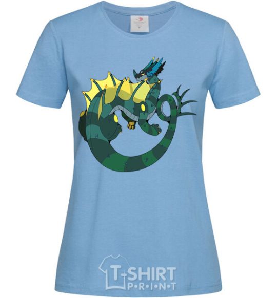 Women's T-shirt The dragon's tail sky-blue фото