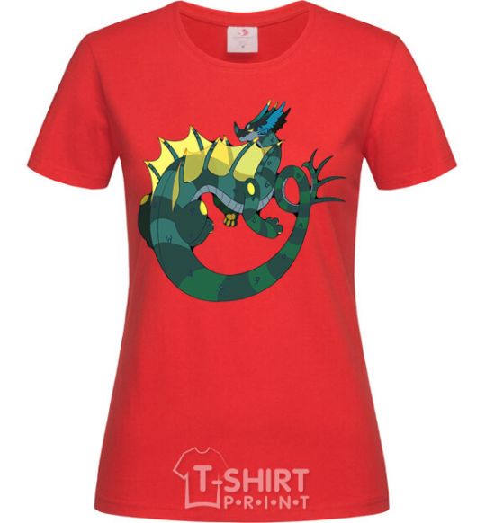 Женская футболка Хвост дракона Красный фото