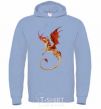 Men`s hoodie Flying dragon sky-blue фото