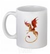 Чашка керамическая Летящий дракон Белый фото