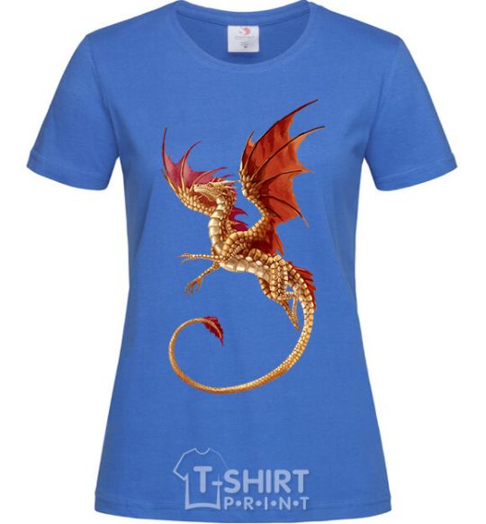 Women's T-shirt Flying dragon royal-blue фото