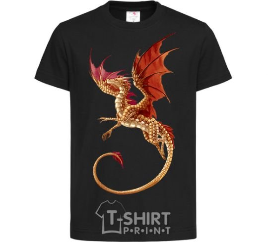 Kids T-shirt Flying dragon black фото