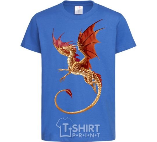 Kids T-shirt Flying dragon royal-blue фото