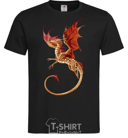 Men's T-Shirt Flying dragon black фото