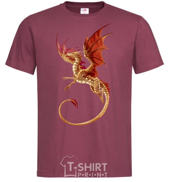 Men's T-Shirt Flying dragon burgundy фото