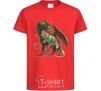 Kids T-shirt Realistic dragon red фото