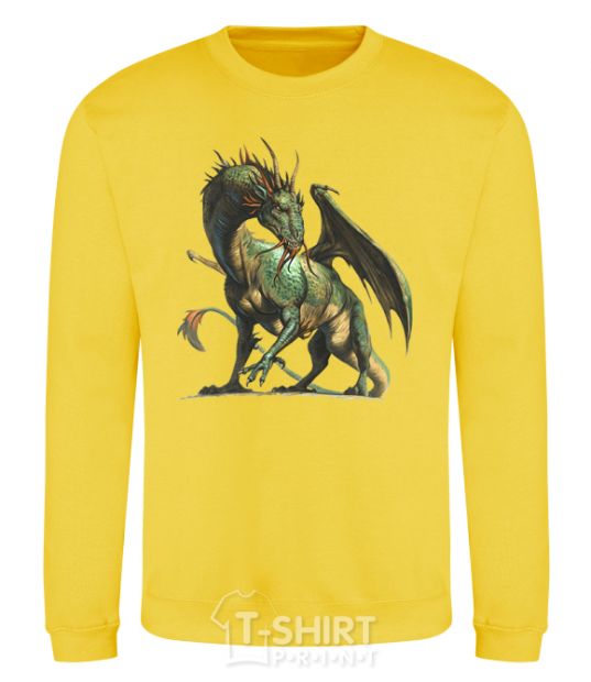 Sweatshirt Realistic dragon yellow фото