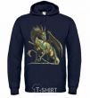 Men`s hoodie Realistic dragon navy-blue фото