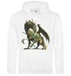 Men`s hoodie Realistic dragon White фото