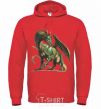 Men`s hoodie Realistic dragon bright-red фото